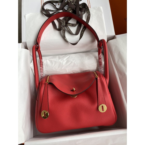 Lindy 26cm Imported TC Leather Big Red Gold Buckle Waxed Wire