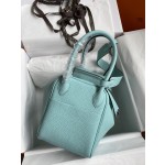 Lindy 26cm Imported TC Leather Macaron Blue Silver Buckle Waxed Wire