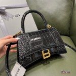 BALENCIAGA 𝐇𝐨𝐮𝐫𝐠𝐥𝐚𝐬𝐬𝐬 𝐒 crocodile-textured cowhide