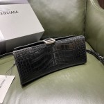 BALENCIAGA 𝐇𝐨𝐮𝐫𝐠𝐥𝐚𝐬𝐬𝐬 𝐒 crocodile-textured cowhide
