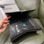 BALENCIAGA 𝐇𝐨𝐮𝐫𝐠𝐥𝐚𝐬𝐬𝐬 𝐒 crocodile-textured cowhide