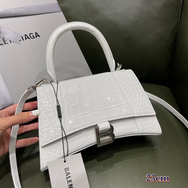 BALENCIAGA 𝐇𝐨𝐮𝐫𝐠𝐥𝐚𝐬𝐬𝐬 𝐒 crocodile-textured cowhide