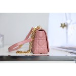 DlOR CARO】Pink Soft cow leather rattan check DR-091