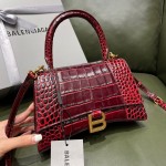 BALENCIAGA 𝐇𝐨𝐮𝐫𝐠𝐥𝐚𝐬𝐬𝐬 𝐒 crocodile-textured cowhide