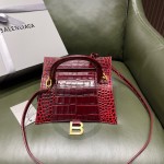 BALENCIAGA 𝐇𝐨𝐮𝐫𝐠𝐥𝐚𝐬𝐬𝐬 𝐒 crocodile-textured cowhide