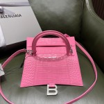 BALENCIAGA 𝐇𝐨𝐮𝐫𝐠𝐥𝐚𝐬𝐬𝐬 𝐒 crocodile-textured cowhide