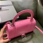 BALENCIAGA 𝐇𝐨𝐮𝐫𝐠𝐥𝐚𝐬𝐬𝐬 𝐒 crocodile-textured cowhide