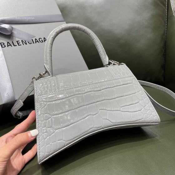 BALENCIAGA 𝐇𝐨𝐮𝐫𝐠𝐥𝐚𝐬𝐬𝐬 𝐒 crocodile-textured cowhide