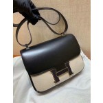 Constance24cm gold buckle box black pasted sheep leather gold buckle