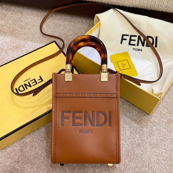 FENDI Sunshine mini tortoiseshell portable crossbody cute