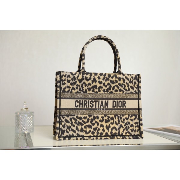 DIOR TOTE Leopard Print Shopping Bag
