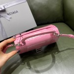 BALENCIAGA 𝐇𝐨𝐮𝐫𝐠𝐥𝐚𝐬𝐬𝐬 𝐒 crocodile-textured cowhide