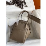 Lindy 26cm Imported TC Leather Elephant Grey 🐘 Silver Buckle Waxed Wire