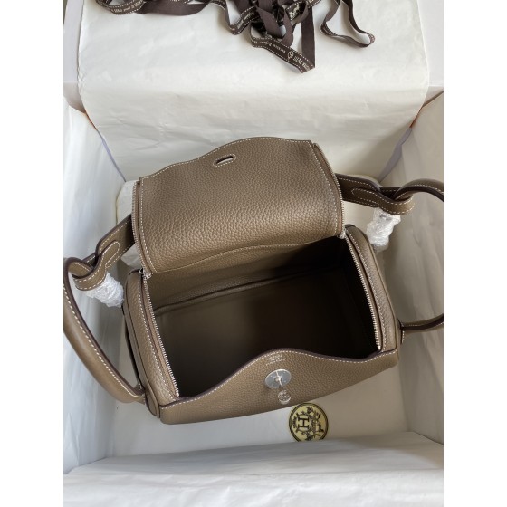 Lindy 26cm Imported TC Leather Elephant Grey 🐘 Silver Buckle Waxed Wire