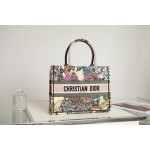DIOR TOTE multicolored floral embroidery