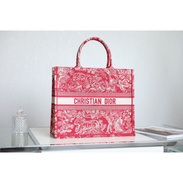 DIOR TOTE red embroidery