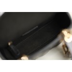 DIOR LADY three-compartment black enamel clasp