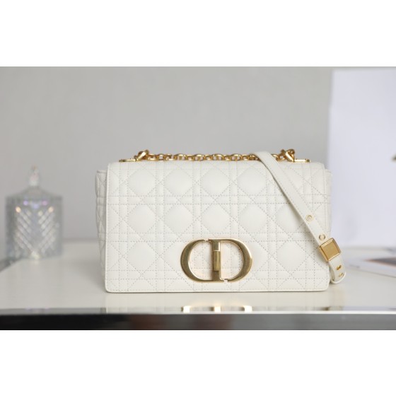 [DlOR CARO] White soft cow leather rattan check pattern