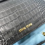 MIU MIU 5BA196 Lady Leather Handbag Decorated with Gorgeous Imitation Crystal Jewelry Buckle