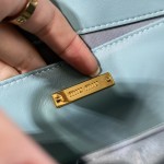 MIU MIU 5BA196 Lady Leather Handbag Decorated with Gorgeous Imitation Crystal Jewelry Buckle