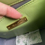 MIU MIU 5BA196 Lady Leather Handbag Decorated with Gorgeous Imitation Crystal Jewelry Buckle