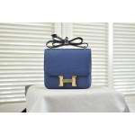 Kangkang 24 deep blue gold buckle epsom leather