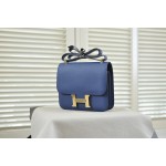 Kangkang 24 deep blue gold buckle epsom leather
