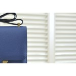 Kangkang 24 deep blue gold buckle epsom leather