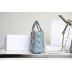 DIOR LADY three compartments blue enamel buckle