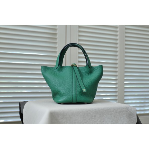 picotin18 imperial green gold buckle TC leather