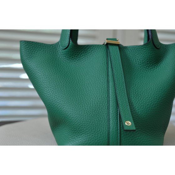 picotin18 imperial green gold buckle TC leather