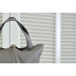 picotin22 elephant gray gold buckle TC leather