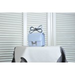 Kangkang 19 haze blue silver buckle epsom leather