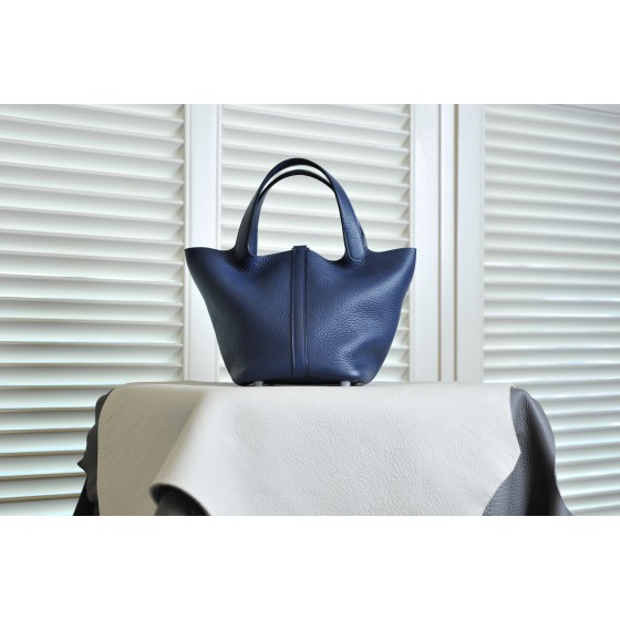 picotin18 midnight blue silver buckle TC leather