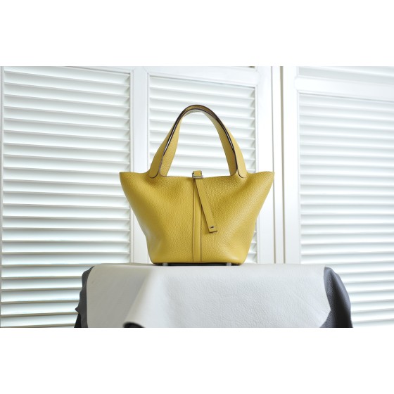 picotin22 amber yellow silver buckle TC leather