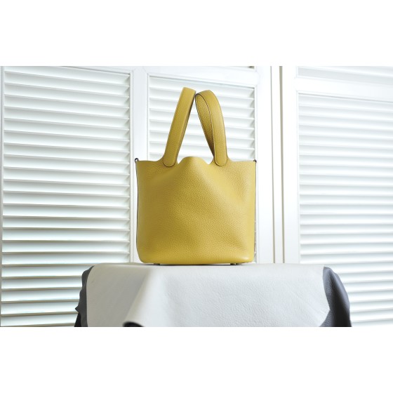 picotin22 amber yellow silver buckle TC leather