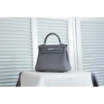 Kelly25 Pewter Gray Silver Buckle TOGO Leather