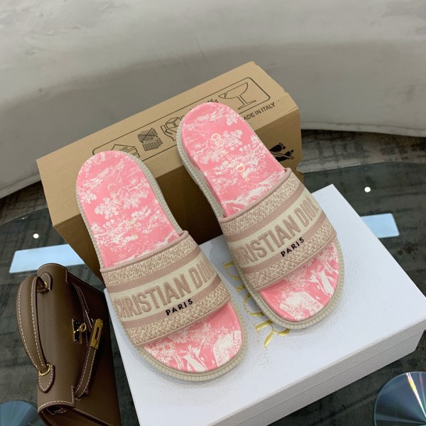 Dior vintage embroidered slippers
