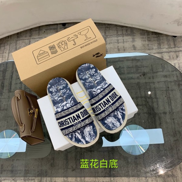 Dior vintage embroidered slippers