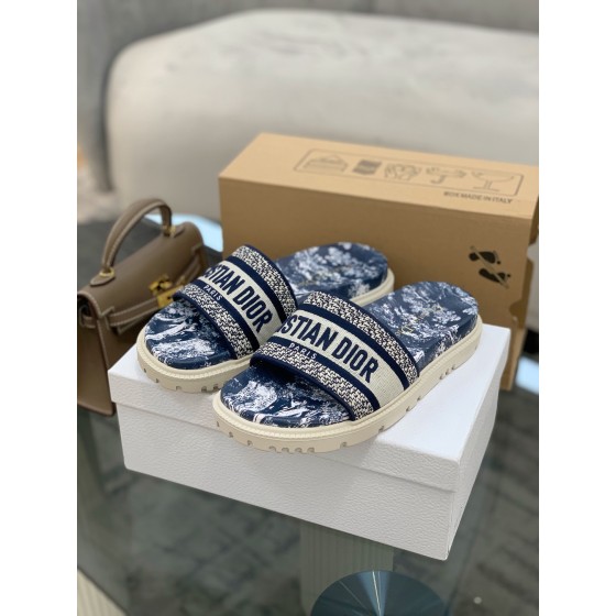 Dior vintage embroidered slippers