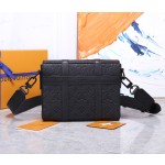 Louis Vuitton M57726 Black Embossed This Small Cuboid Trunk Messenger Bag