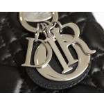 Lady Dior black vine check patent leather cow leather mini bag