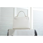 Kelly 25 milkshake white ep leather gold buckle