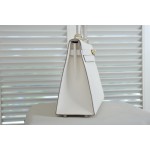 Kelly 25 milkshake white ep leather gold buckle