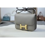 KKangkang 19 asphalt gray gold buckle epsom leather