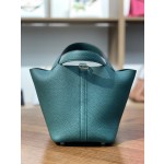 picotin18 dark green TC leather gold buckle