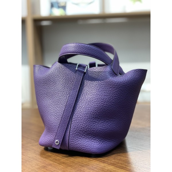 picotin18 sea anemone purple TC leather silver buckle