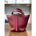 picotin18 national flag red TC leather silver buckle