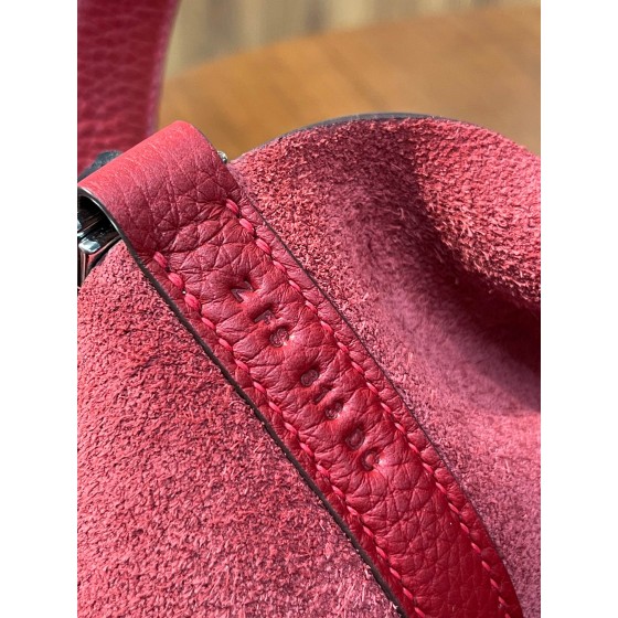 picotin18 national flag red TC leather silver buckle