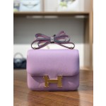 Kangkang 19 mallow purple goatskin gold buckle